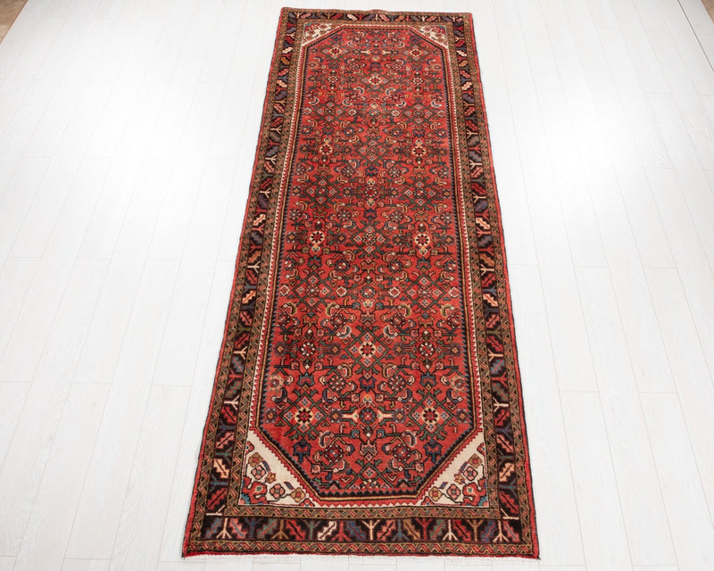 10' 3" x 3' 7" Excellent Hand-Knotted Vintage Tribal Runner Rug - Yasi & Fara 