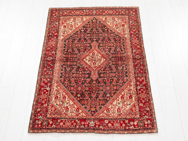 5' 3" x 3' 5" Excellent Hand-Knotted Vintage Collectible Tribal Rug - Yasi & Fara 
