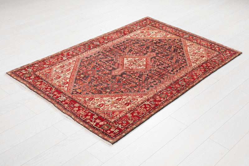 5' 3" x 3' 5" Excellent Hand-Knotted Vintage Collectible Tribal Rug - Yasi & Fara 