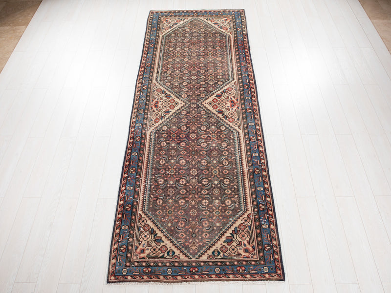 10' 5" x 3' 9" Excellent Hand-Knotted Antique Collectible Runner Rug - Yasi & Fara 