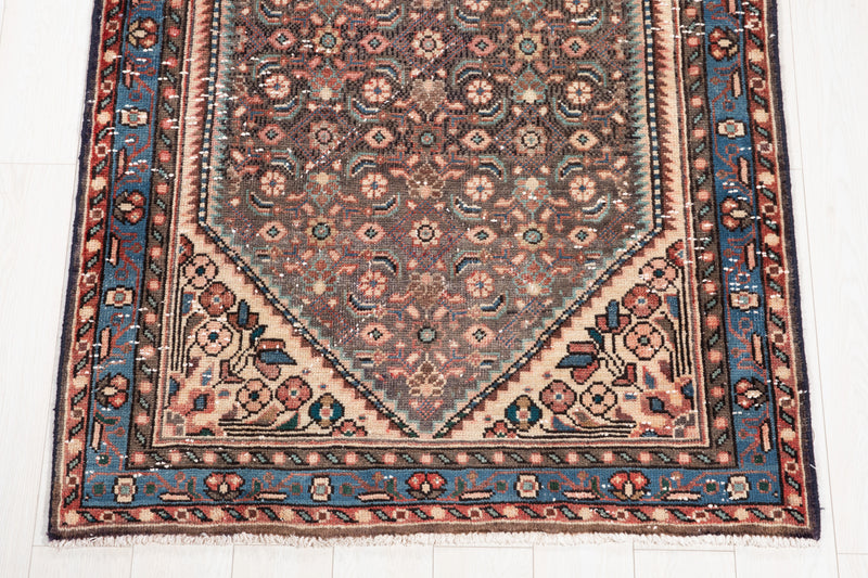 10' 5" x 3' 9" Excellent Hand-Knotted Antique Collectible Runner Rug - Yasi & Fara 