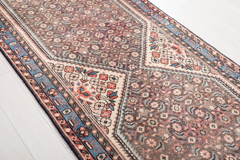 10' 5" x 3' 9" Excellent Hand-Knotted Antique Collectible Runner Rug - Yasi & Fara 
