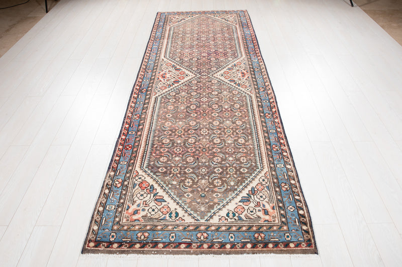 10' 5" x 3' 9" Excellent Hand-Knotted Antique Collectible Runner Rug - Yasi & Fara 