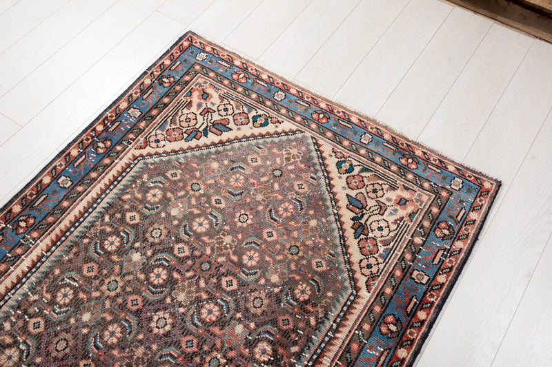 10' 5" x 3' 9" Excellent Hand-Knotted Antique Collectible Runner Rug - Yasi & Fara 