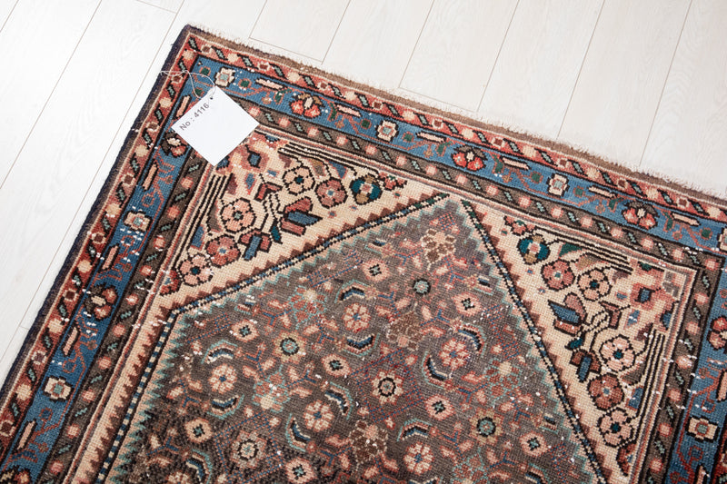 10' 5" x 3' 9" Excellent Hand-Knotted Antique Collectible Runner Rug - Yasi & Fara 