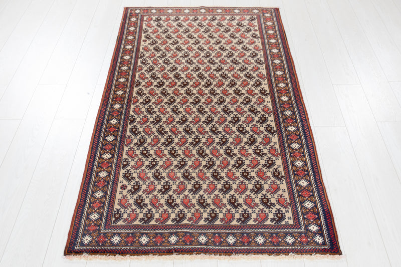 5' 8" x 3' 1" Excellent Hand-Knotted Vintage Collectible Fine Tribal Rug - Yasi & Fara 