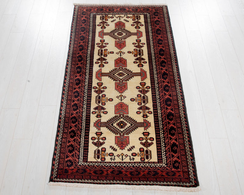 6' 5" x 3' 3" Excellent Hand-Knotted Vintage Fine Tribal Rug - Yasi & Fara 