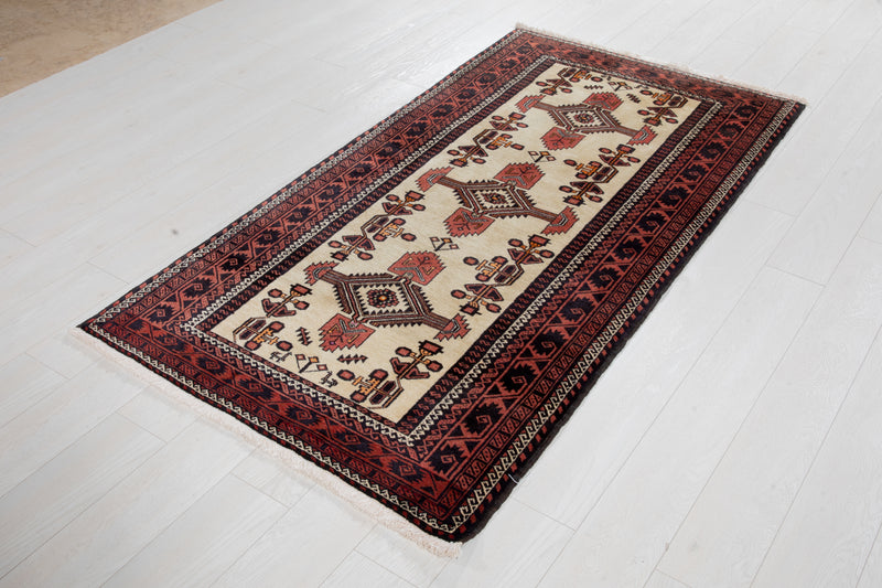 6' 5" x 3' 3" Excellent Hand-Knotted Vintage Fine Tribal Rug - Yasi & Fara 