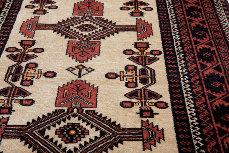 6' 5" x 3' 3" Excellent Hand-Knotted Vintage Fine Tribal Rug - Yasi & Fara 