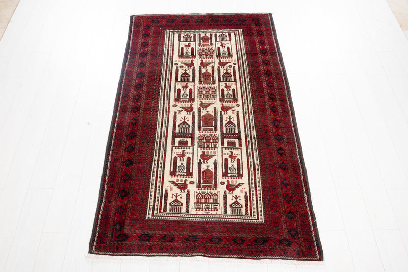 6' 10" x 3' 11" Excellent Hand-Knotted Vintage Collectible Fine Tribal Rug - Yasi & Fara 