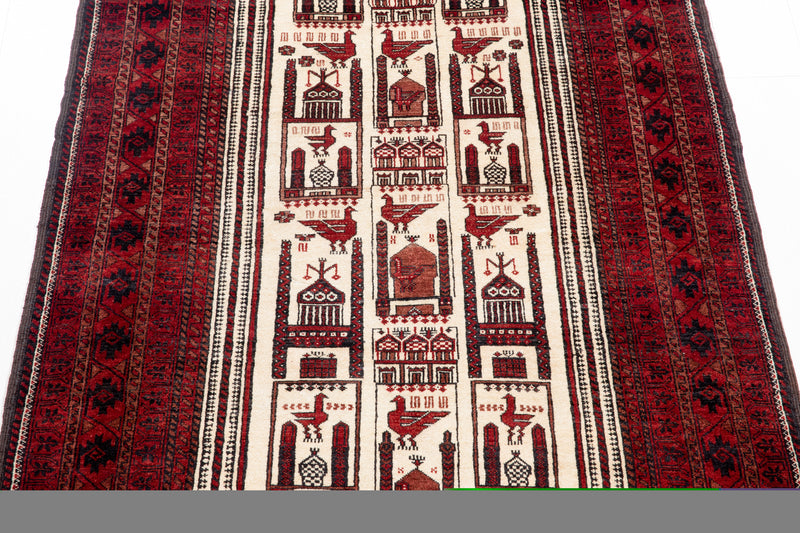 6' 10" x 3' 11" Excellent Hand-Knotted Vintage Collectible Fine Tribal Rug - Yasi & Fara 