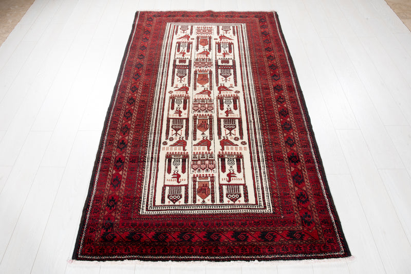 6' 10" x 3' 11" Excellent Hand-Knotted Vintage Collectible Fine Tribal Rug - Yasi & Fara 