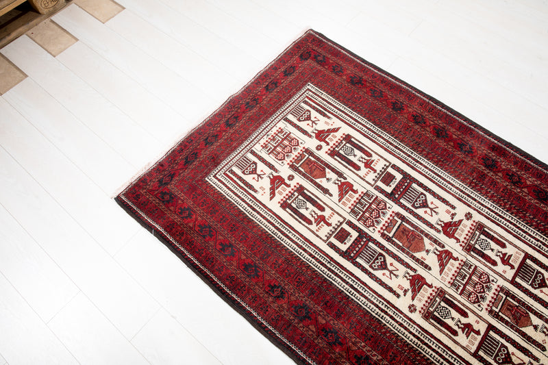 6' 10" x 3' 11" Excellent Hand-Knotted Vintage Collectible Fine Tribal Rug - Yasi & Fara 