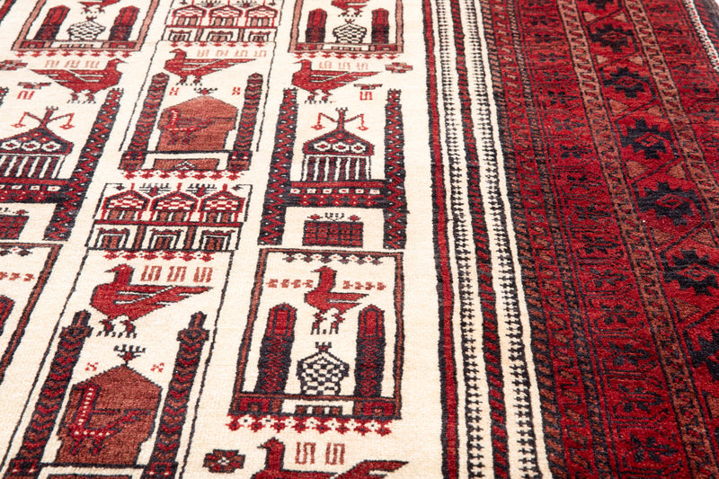 6' 10" x 3' 11" Excellent Hand-Knotted Vintage Collectible Fine Tribal Rug - Yasi & Fara 