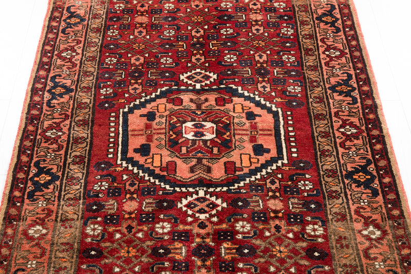 13' 7" x 3' 6" Excellent Hand-Knotted Vintage Tribal Runner Rug - Yasi & Fara 