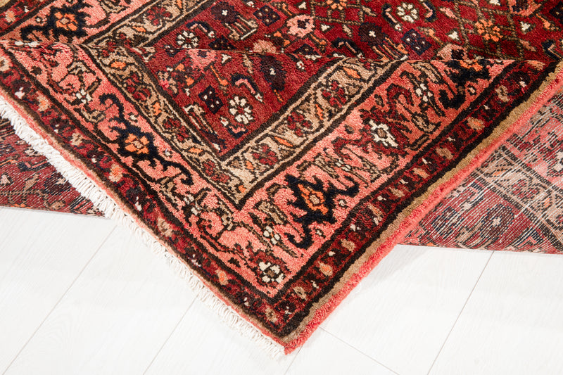 13' 7" x 3' 6" Excellent Hand-Knotted Vintage Tribal Runner Rug - Yasi & Fara 