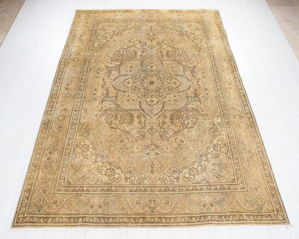 9' 6" x 6' 5" Excellent Hand-Knotted Antique Earth Tone Area Rug - Yasi & Fara 