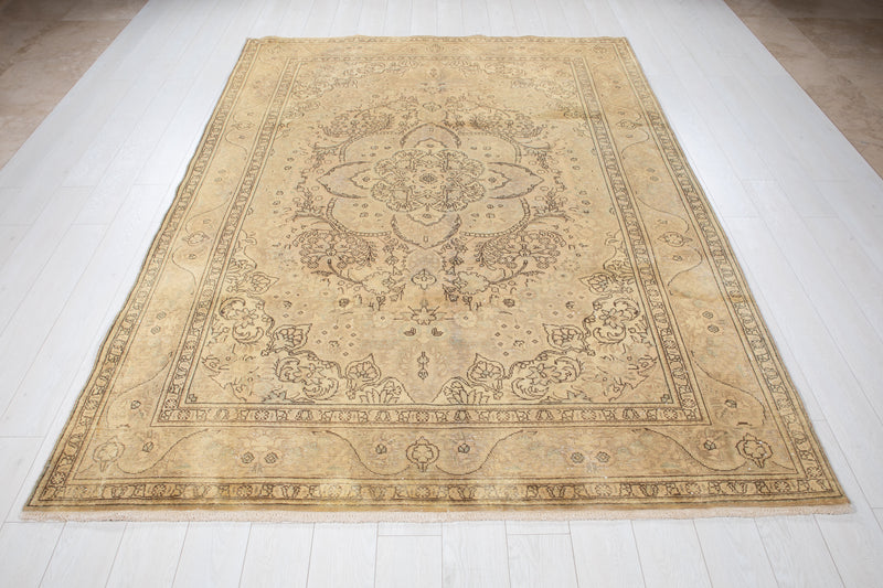 9' 6" x 6' 5" Excellent Hand-Knotted Antique Earth Tone Area Rug - Yasi & Fara 