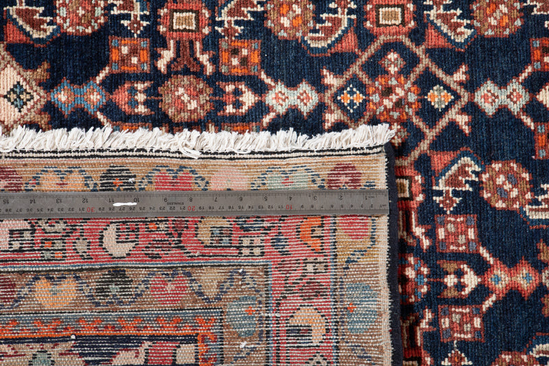 7' 4" x 5' 4" Excellent Hand-Knotted Antique Collectible Navy Blue Tribal Rug - Yasi & Fara 
