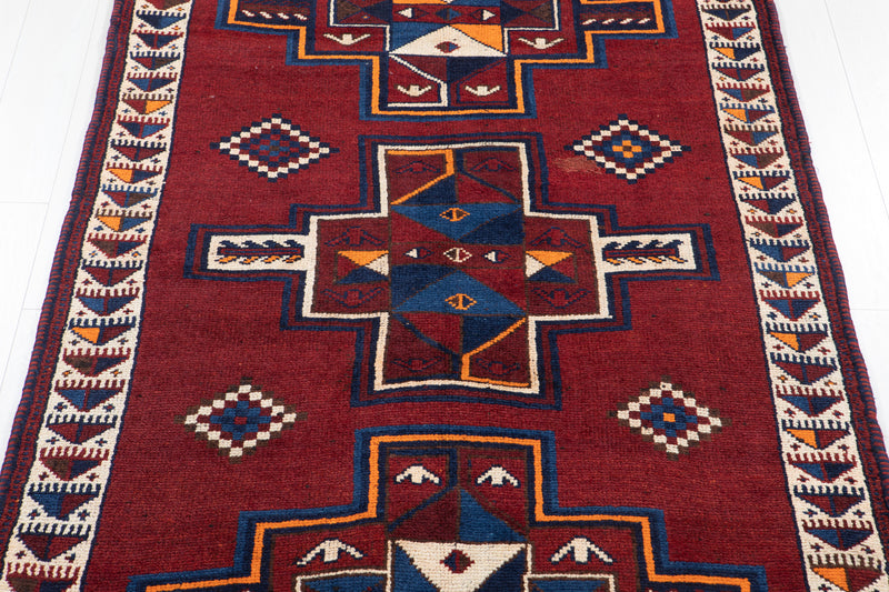 14' 1" x 4' 9" Excellent Hand-Knotted Vintage Red Soft Wide Tribal Runner Rug - Yasi & Fara 