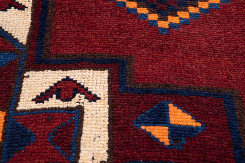 14' 1" x 4' 9" Excellent Hand-Knotted Vintage Red Soft Wide Tribal Runner Rug - Yasi & Fara 