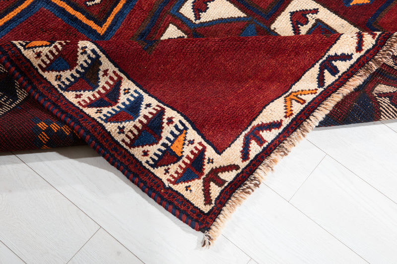 14' 1" x 4' 9" Excellent Hand-Knotted Vintage Red Soft Wide Tribal Runner Rug - Yasi & Fara 