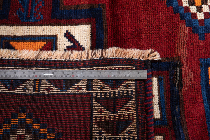 14' 1" x 4' 9" Excellent Hand-Knotted Vintage Red Soft Wide Tribal Runner Rug - Yasi & Fara 