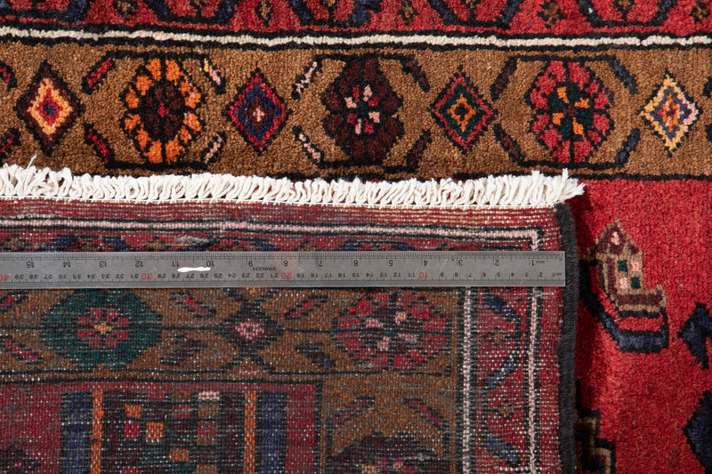 9' 11" x 3' 9" Excellent Hand-Knotted Vintage Soft Red Tribal Runner Rug - Yasi & Fara 