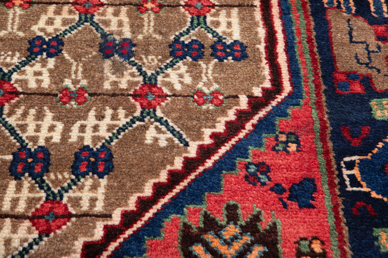 9' 4" x 3' 6" Excellent Hand-Knotted Antique Brown Tribal Runner Rug - Yasi & Fara 