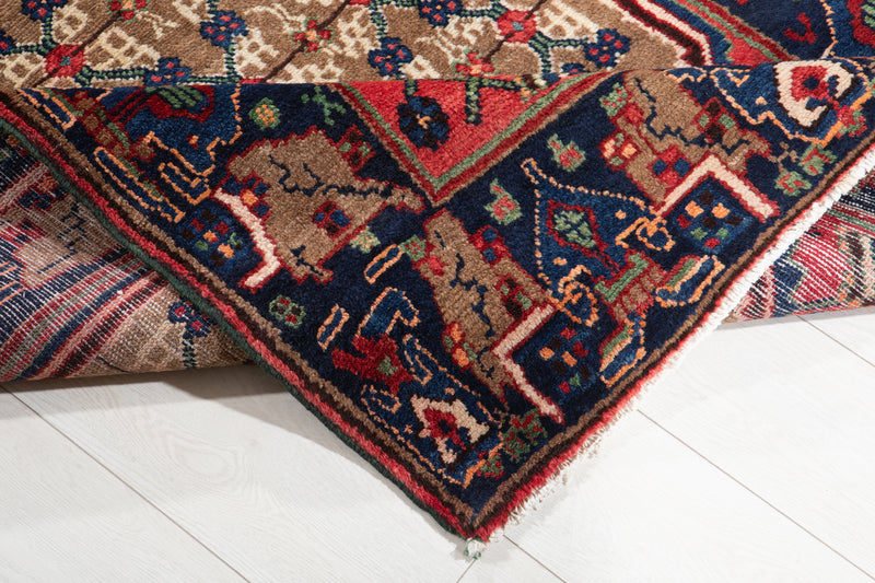 9' 4" x 3' 6" Excellent Hand-Knotted Antique Brown Tribal Runner Rug - Yasi & Fara 
