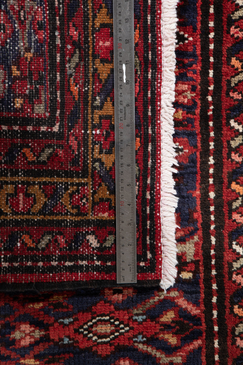 9' 8" x 3' 8" Excellent Hand-Knotted Vintage Dark Navy Blue Tribal Runner Rug - Yasi & Fara 