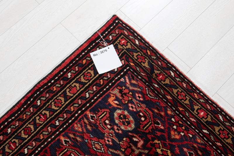 9' 8" x 3' 8" Excellent Hand-Knotted Vintage Dark Navy Blue Tribal Runner Rug - Yasi & Fara 