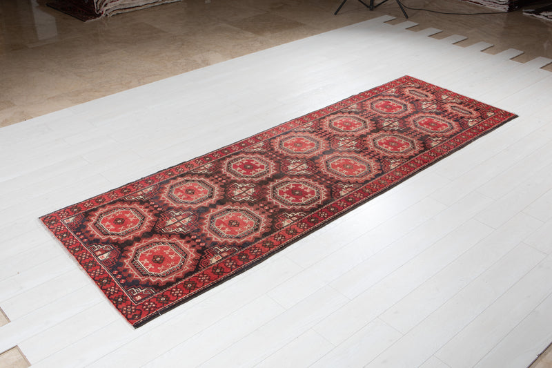 10' 3" x 3' 5" Excellent Hand-Knotted Antique Tribal Runner Rug - Yasi & Fara 