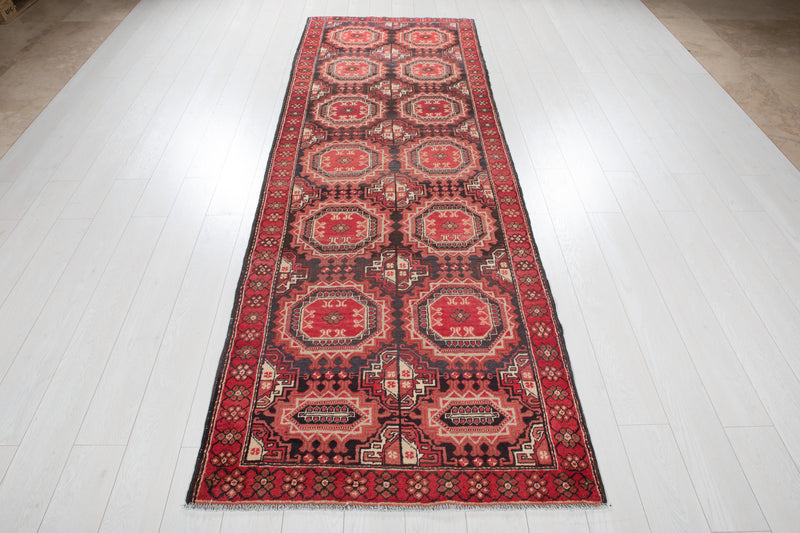 10' 3" x 3' 5" Excellent Hand-Knotted Antique Tribal Runner Rug - Yasi & Fara 