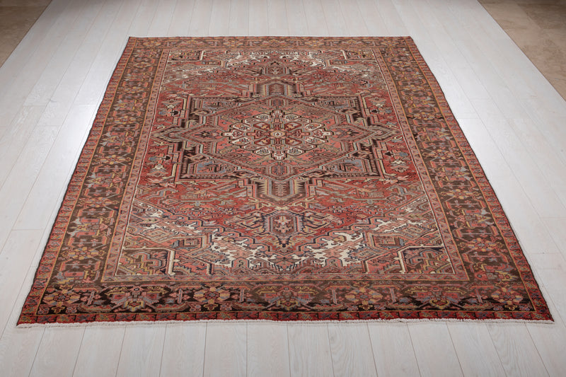 9' 4" x 6' 7" Excellent Hand-Knotted Antique Collectible Geometric Tribal Area Rug - Yasi & Fara 