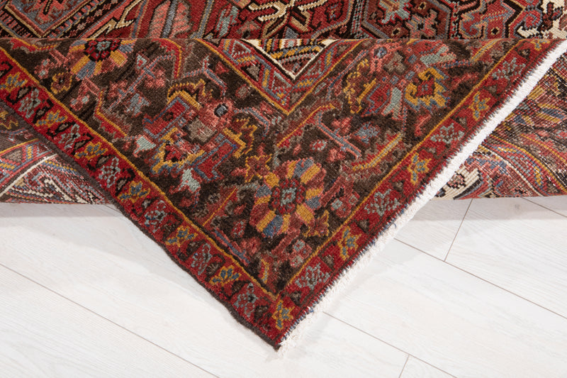 9' 4" x 6' 7" Excellent Hand-Knotted Antique Collectible Geometric Tribal Area Rug - Yasi & Fara 
