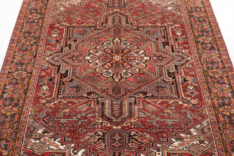 9' 4" x 6' 7" Excellent Hand-Knotted Antique Collectible Geometric Tribal Area Rug - Yasi & Fara 