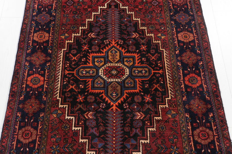 6' 6" x 4' Excellent Hand-Knotted Vintage Geometric Collectible Tribal Rug - Yasi & Fara 