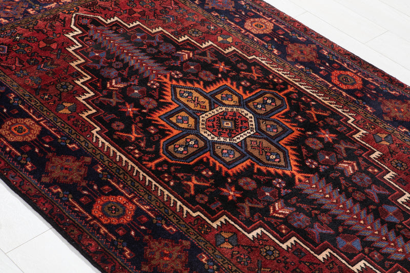 6' 6" x 4' Excellent Hand-Knotted Vintage Geometric Collectible Tribal Rug - Yasi & Fara 