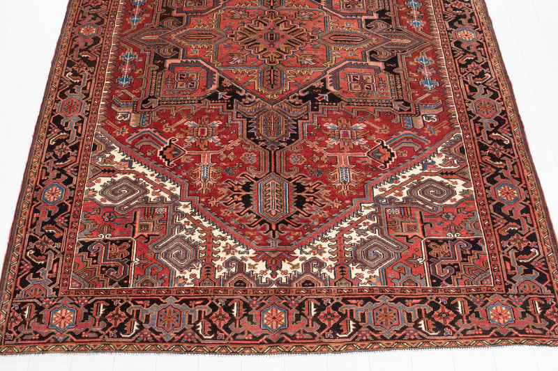 9' 9" x 6' 11" Excellent Hand-Knotted Vintage Geometric Collectible Tribal Area Rug - Yasi & Fara 