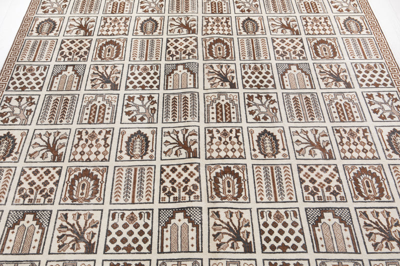 11' 6" x 8' 6" Excellent Hand-Knotted Neutral Antique Large Area Rug - Yasi & Fara 