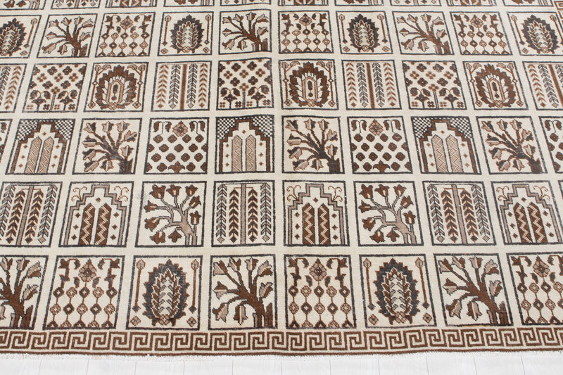 11' 6" x 8' 6" Excellent Hand-Knotted Neutral Antique Large Area Rug - Yasi & Fara 