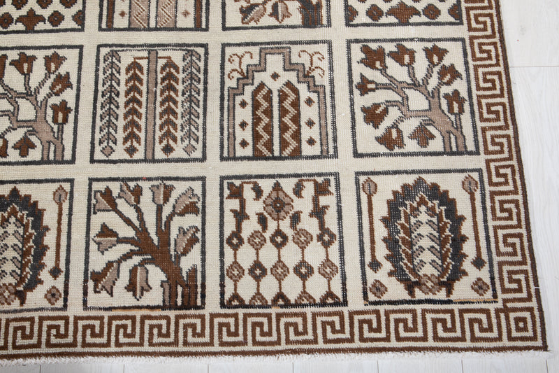 11' 6" x 8' 6" Excellent Hand-Knotted Neutral Antique Large Area Rug - Yasi & Fara 