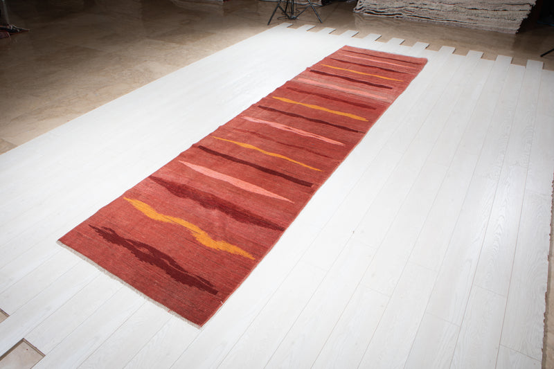 12' 4" x 3' 1" Excellent Hand-Knotted Vintage Tribal Runner Rug - Yasi & Fara 