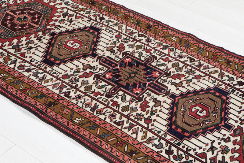 10' 4" x 3' 1" Excellent Hand-Knotted Vintage Tribal Runner Rug - Yasi & Fara 