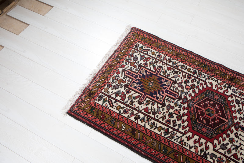10' 4" x 3' 1" Excellent Hand-Knotted Vintage Tribal Runner Rug - Yasi & Fara 