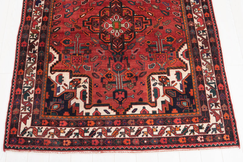 10' 3" x 5' 4" Excellent Hand-Knotted Vintage Red Tribal Rug - Yasi & Fara 