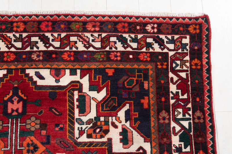 10' 3" x 5' 4" Excellent Hand-Knotted Vintage Red Tribal Rug - Yasi & Fara 