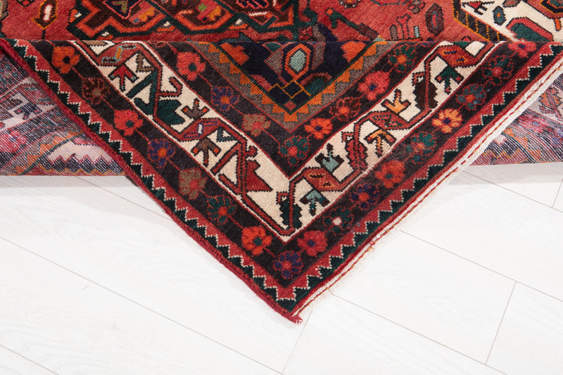 10' 3" x 5' 4" Excellent Hand-Knotted Vintage Red Tribal Rug - Yasi & Fara 