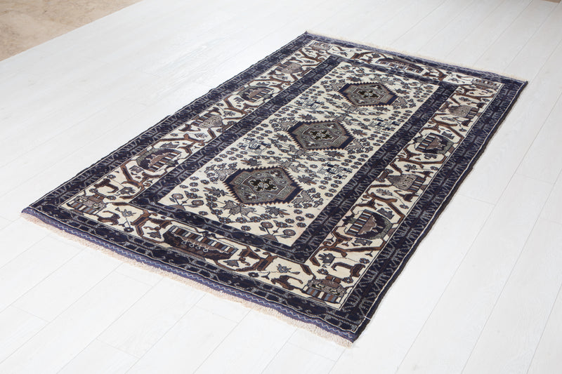 6' 5" x 3' 11" Excellent Hand-Knotted Vintage Tribal Rug - Yasi & Fara 